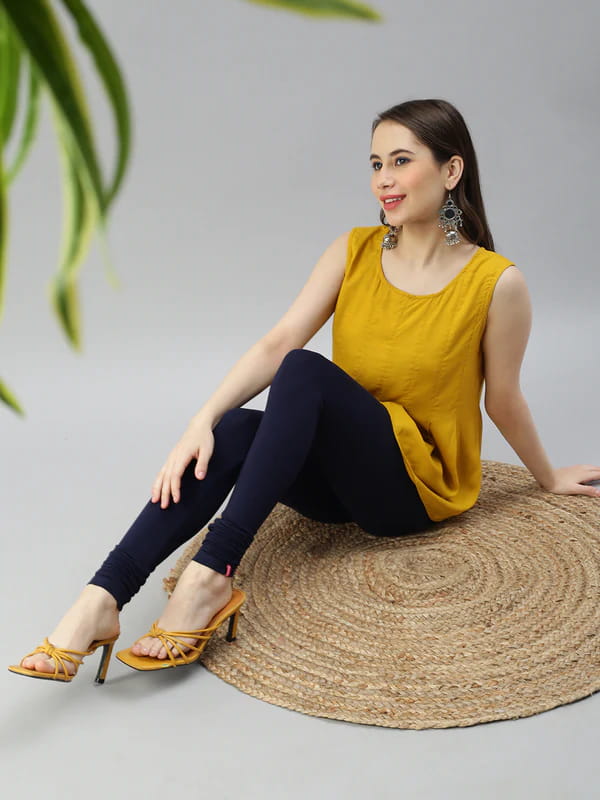 Shop Prisma's Mustard Ankle Leggings for Women