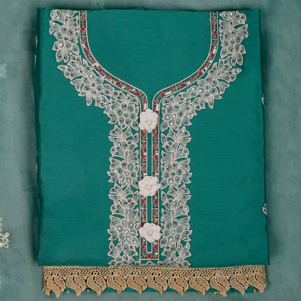 Fancy Designer Embroidered Unstitched Churidar Material