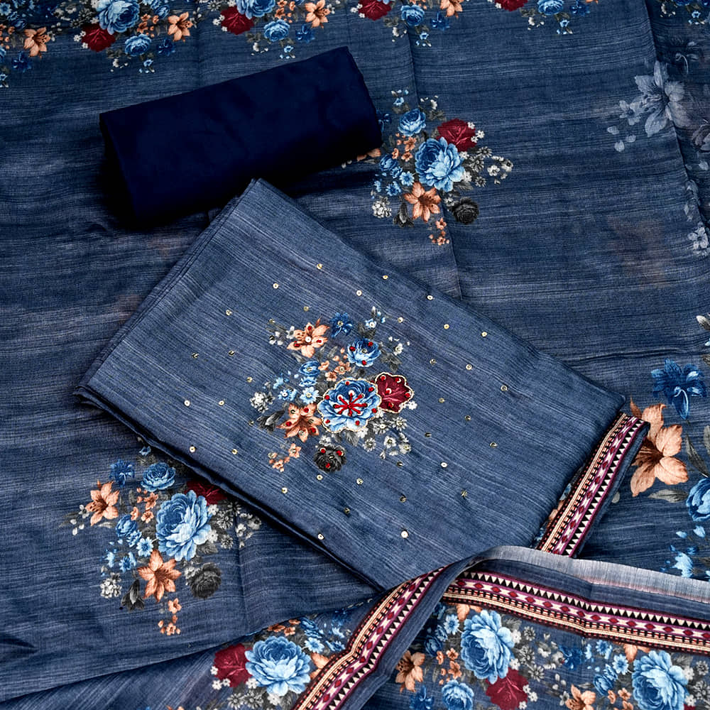 Floral Printed Unstitched Salwar Suit Dress Material