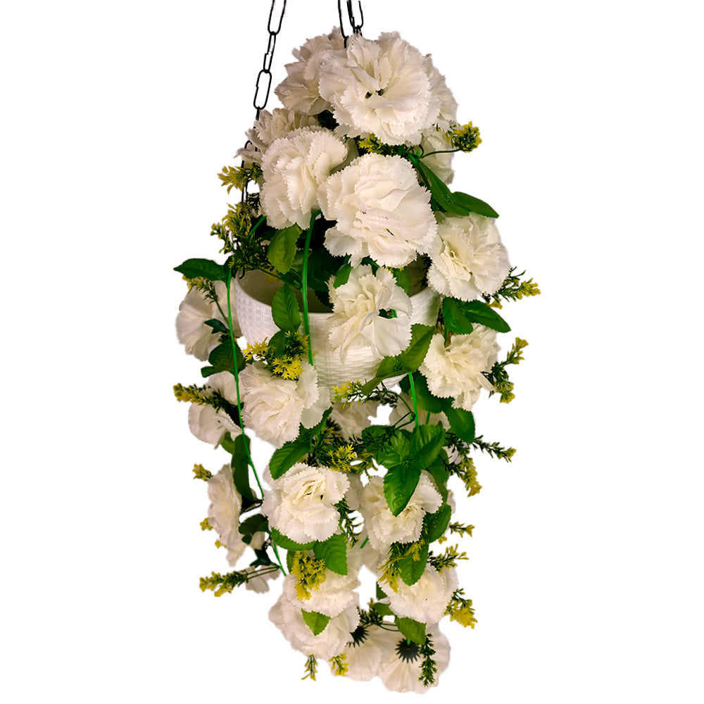 Cream Decorative Artificial Hanging Plants