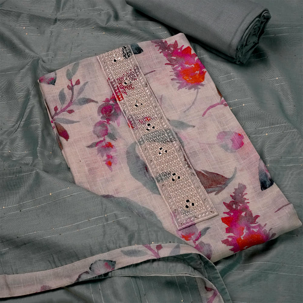 Women's Cotton Floral Printed Unstitched Salwar Suit Material